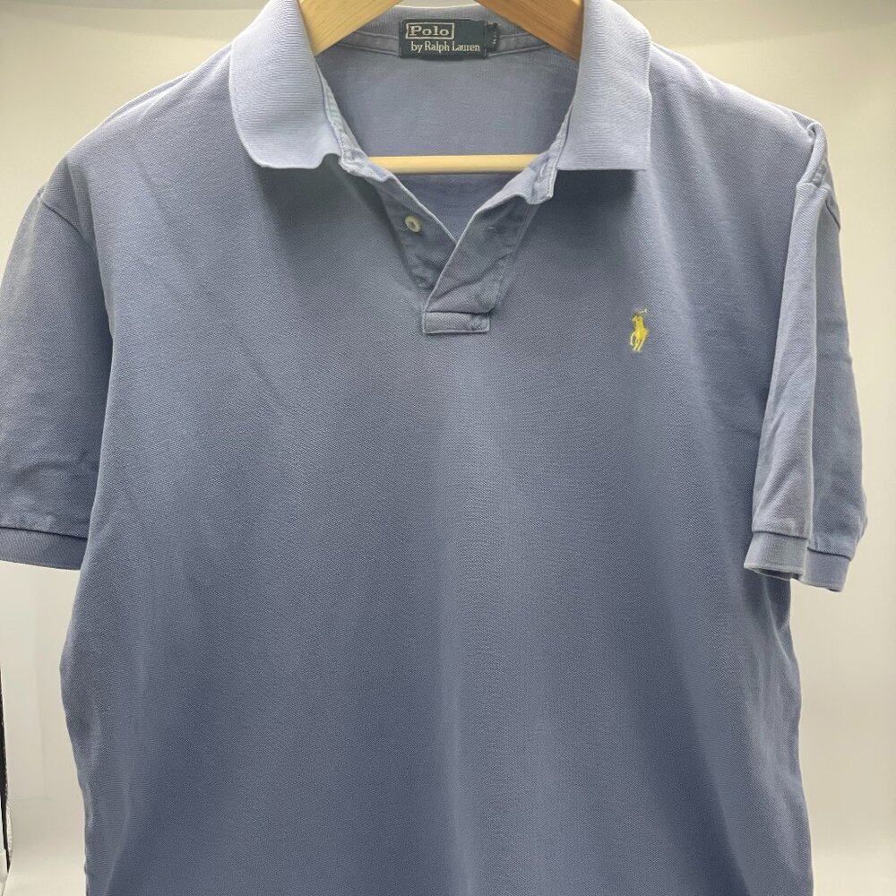 Polo Ralph Lauren Men's Light Blue with Yellow Logo, Extra Large